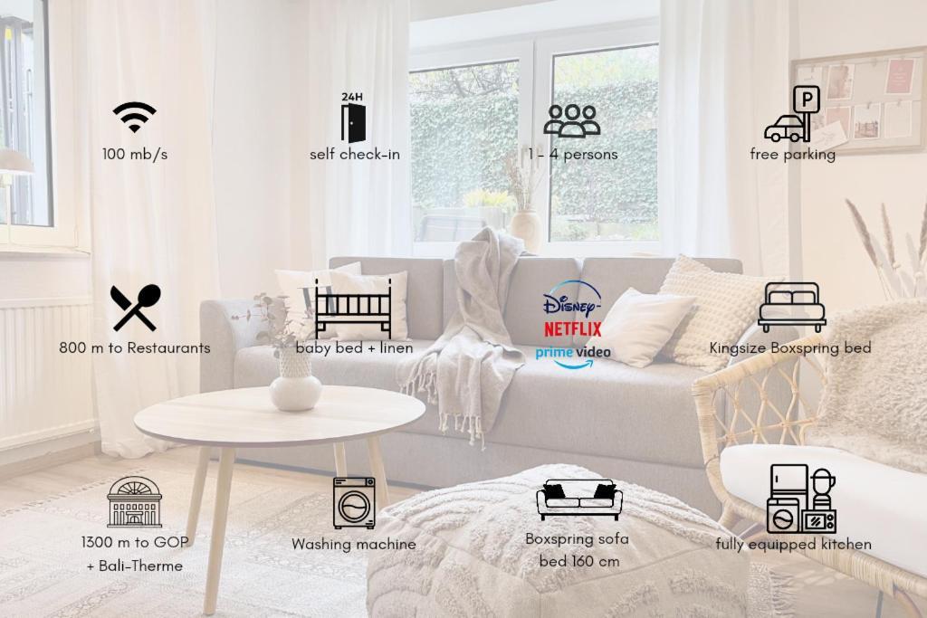 Stadt-Oase - Kostenlos Parken, Ruhig, Kliniken, Gop, Bali-Therme, Boxspringbett Bad Oeynhausen Ngoại thất bức ảnh